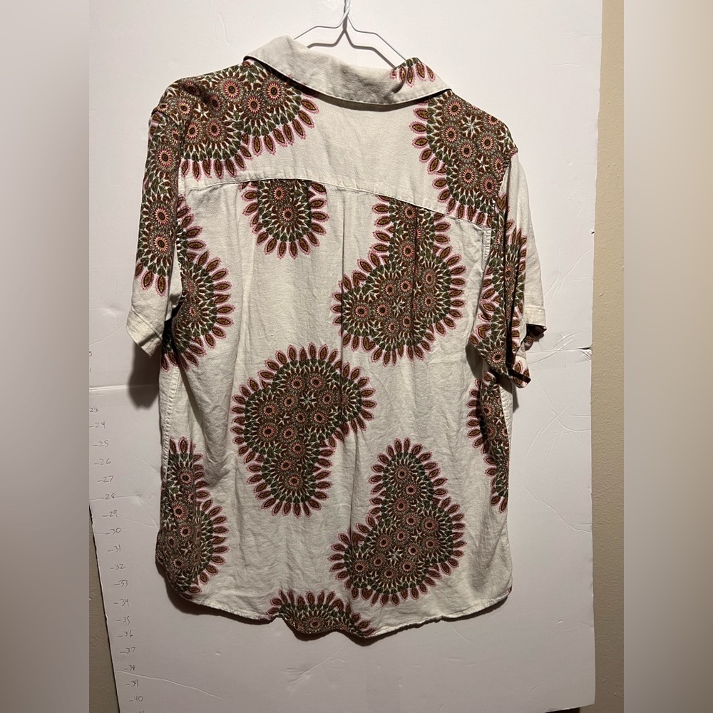 RVCA Men's Cream and Brown Patterned Shirt - Picture 3 of 3